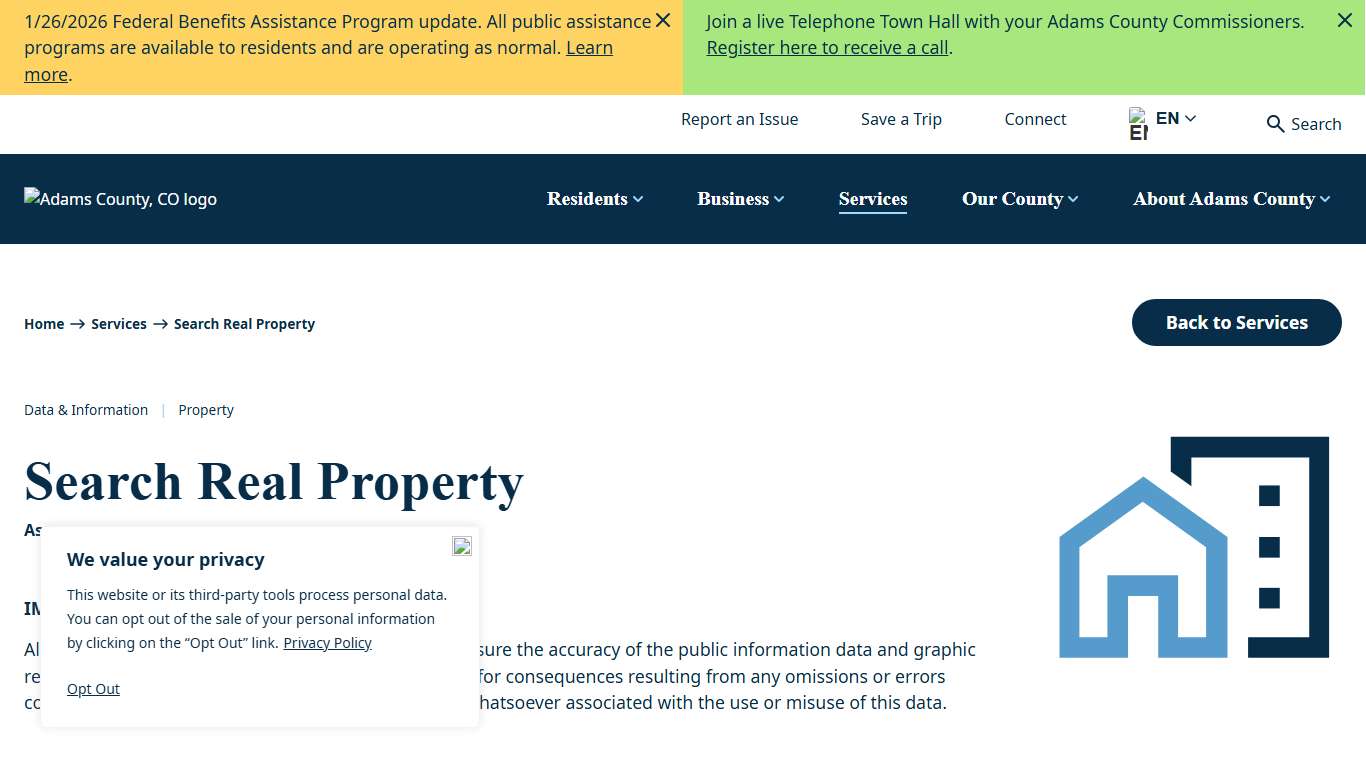 Search Real Property Adams County, CO